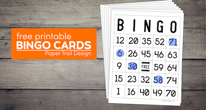 Bingo boards to print with text overlay- free printable bingo cards