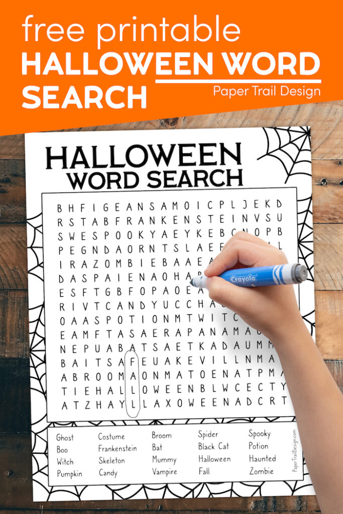 Free Printable Halloween Word Search - Paper Trail Design