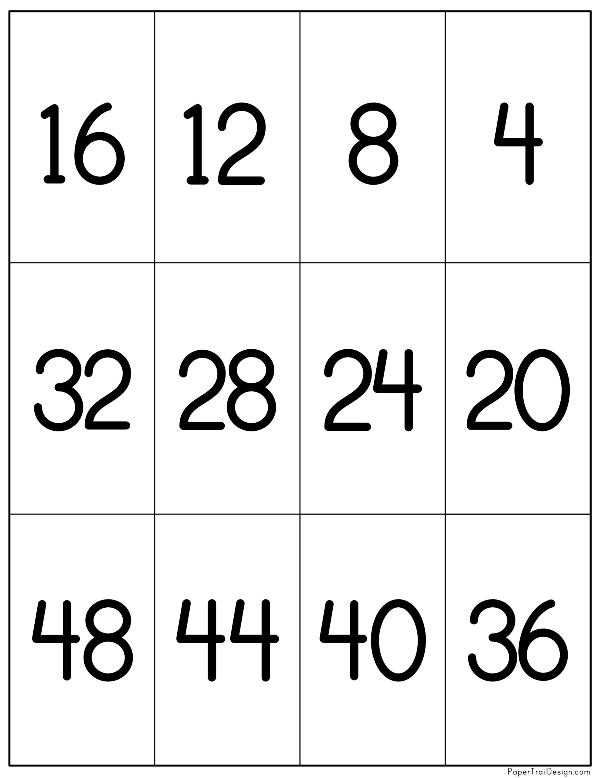 Multiplication Flash Cards Printable - Paper Trail Design