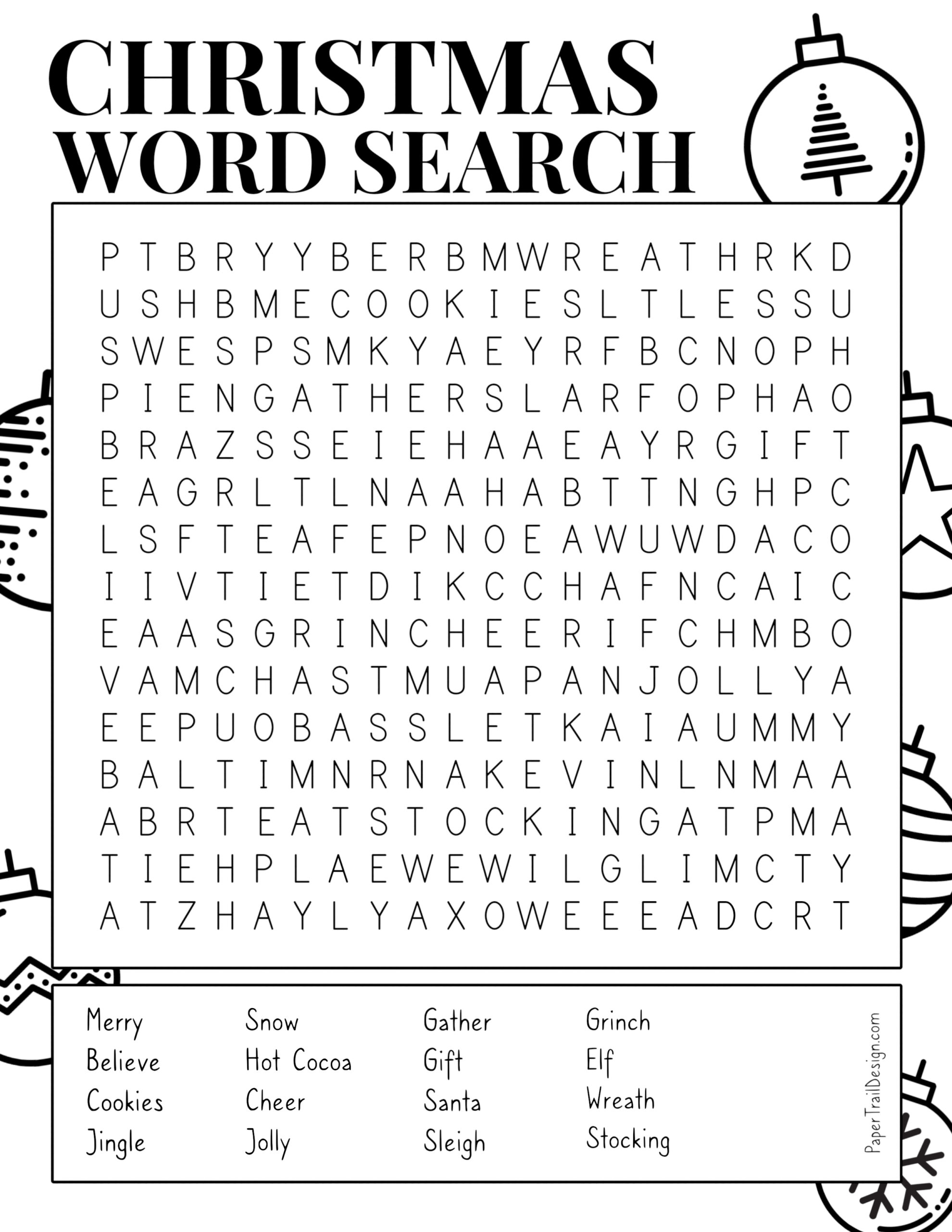 Printable Christmas Word Search