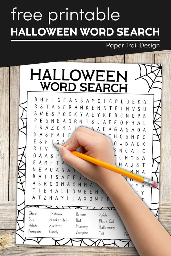 Free Printable Halloween Word Search - Paper Trail Design