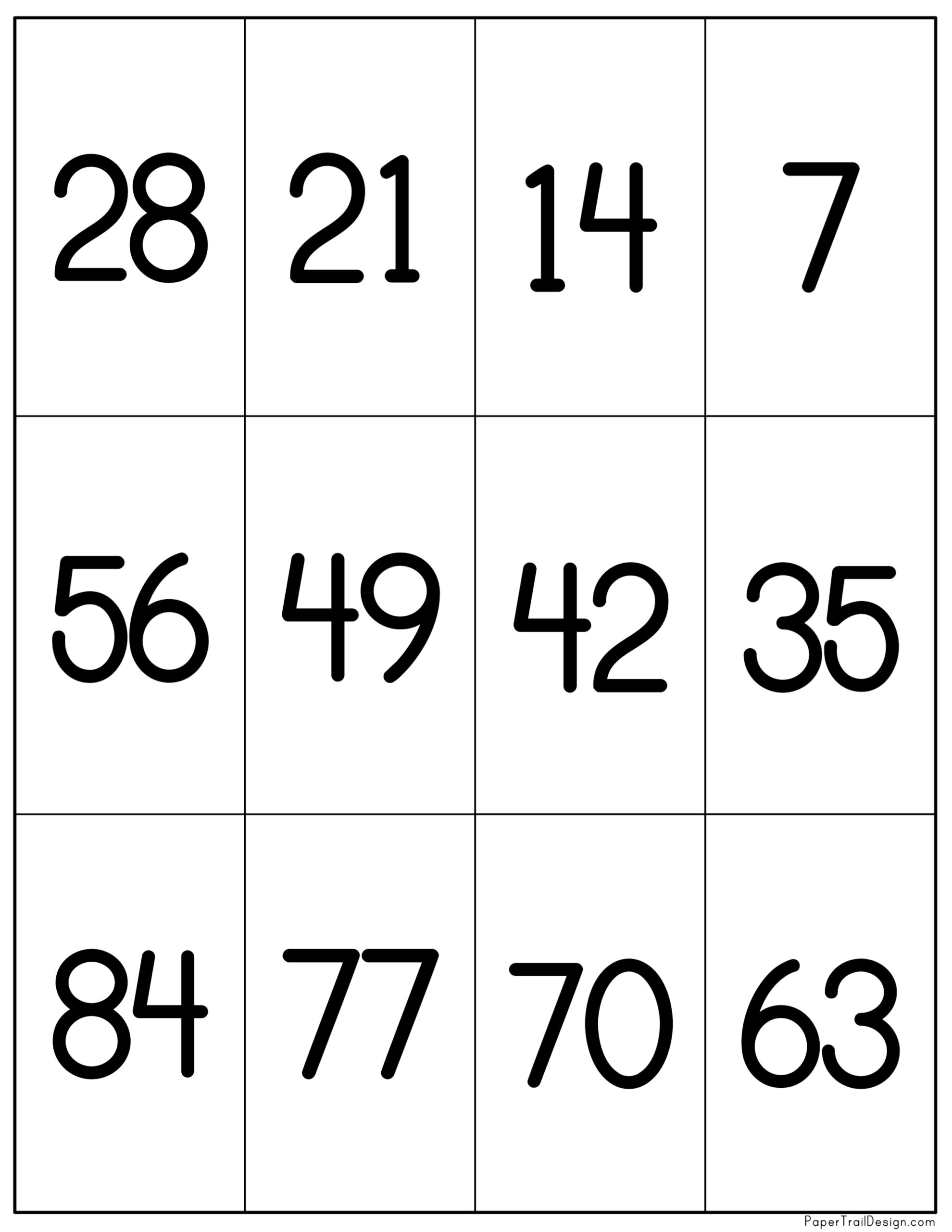 Multiplication Flash Cards Printable - Paper Trail Design