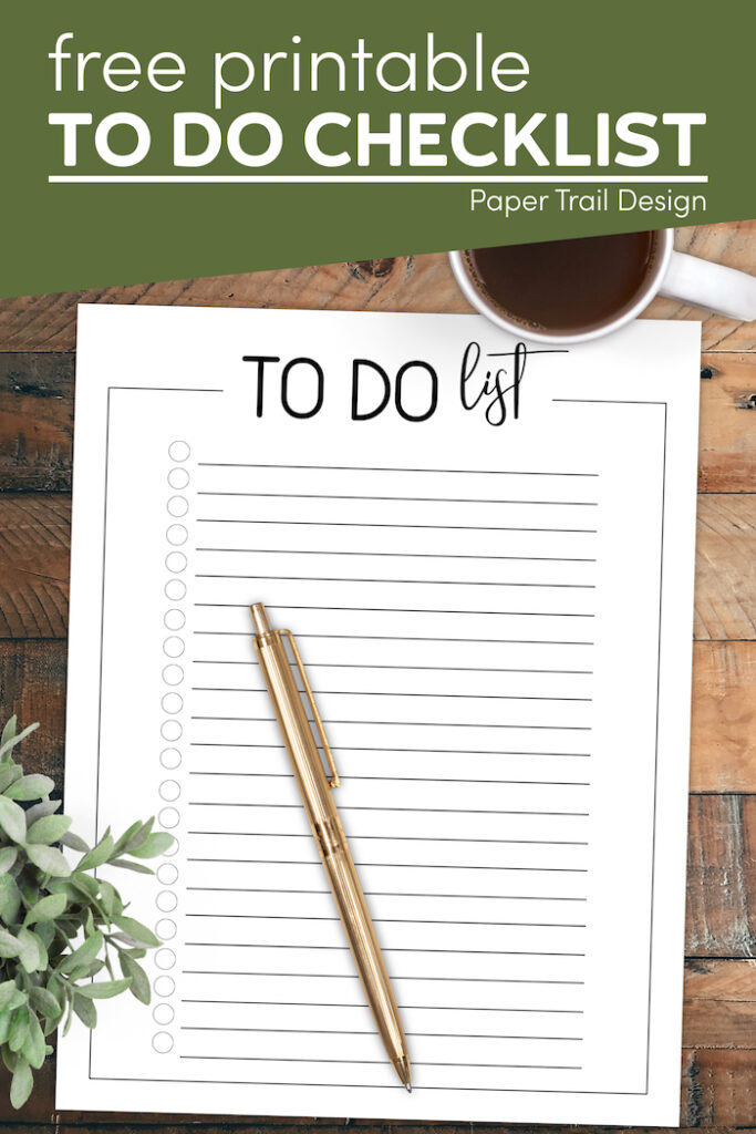 Free Printable To Do Checklist Template - Paper Trail Design