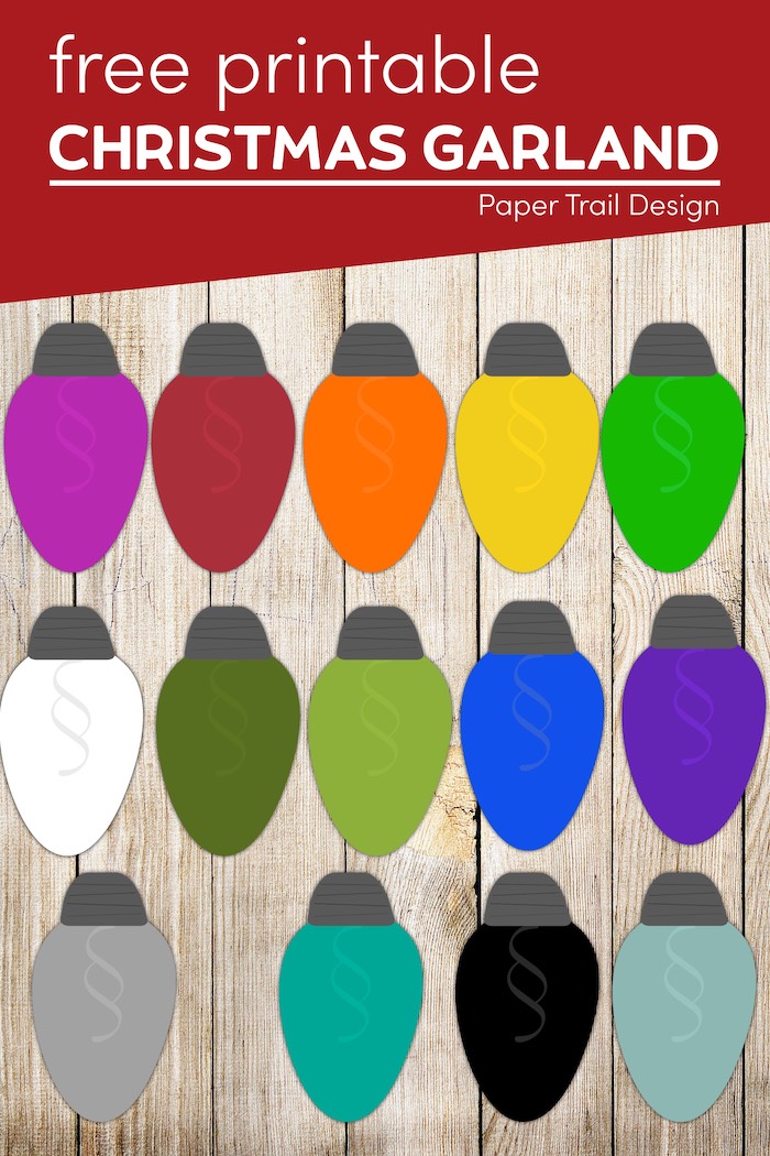 Christmas Lights Garland Free Printable Holiday Decor - Paper Trail Design