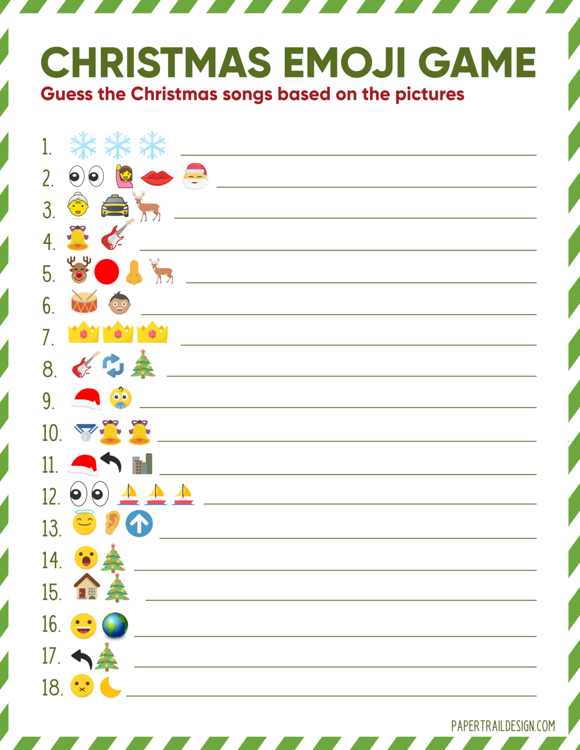 Christmas Emoji Game Printable Customize And Print