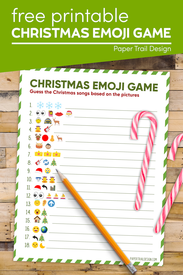 Emoji Printable Christmas Game Paper Trail Design