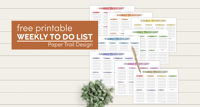 weekly task list template in all watercolor colors with text overlay- free printable weekly to do list