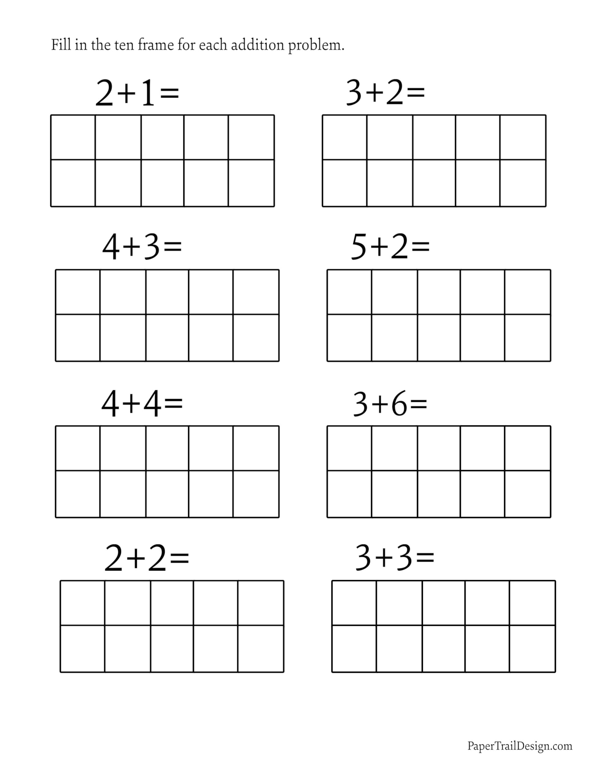 Free 10 Frame Worksheets