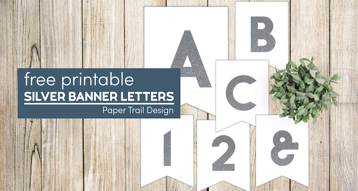 Banner letters with text overlay- free printable silver banner letters