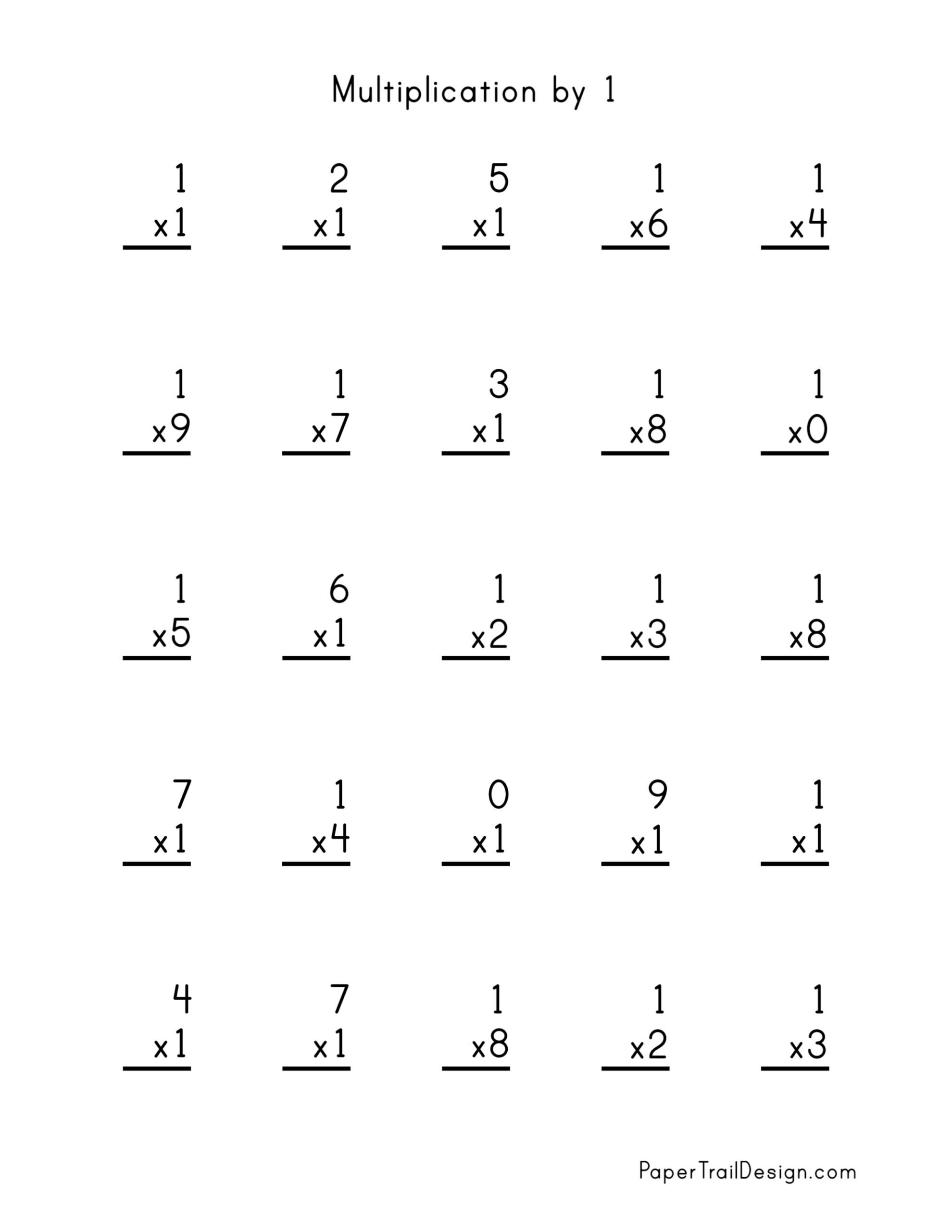 Free Multiplication Worksheets 1 12