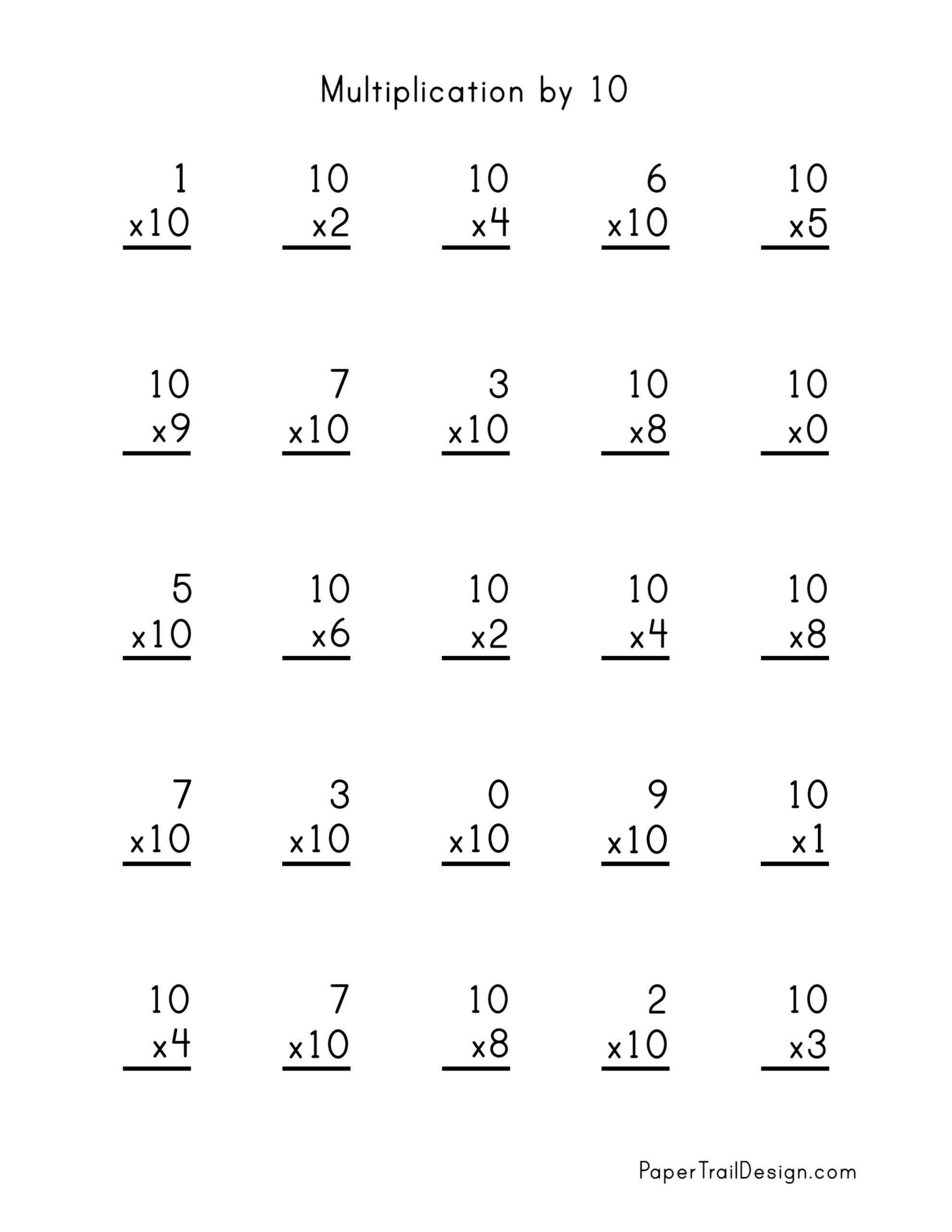 3rd Grade Math Worksheets Multiplication