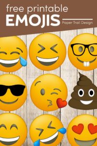 Emoji faces with text overlay- free printable emojis