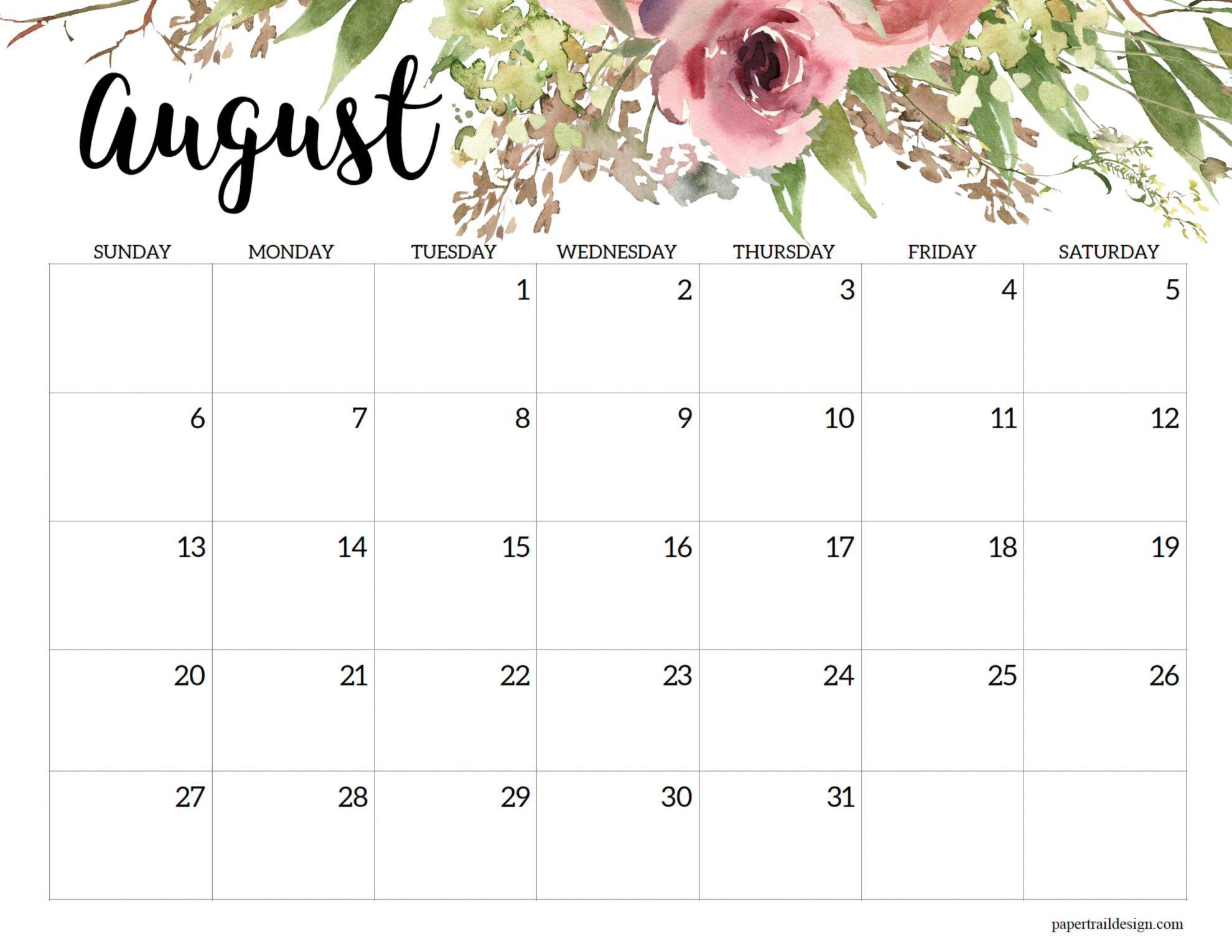 August 2023 Calendar Floral Get Calendar 2023 Update