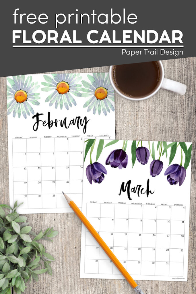2023 Free Printable Calendar Floral Paper Trail Design