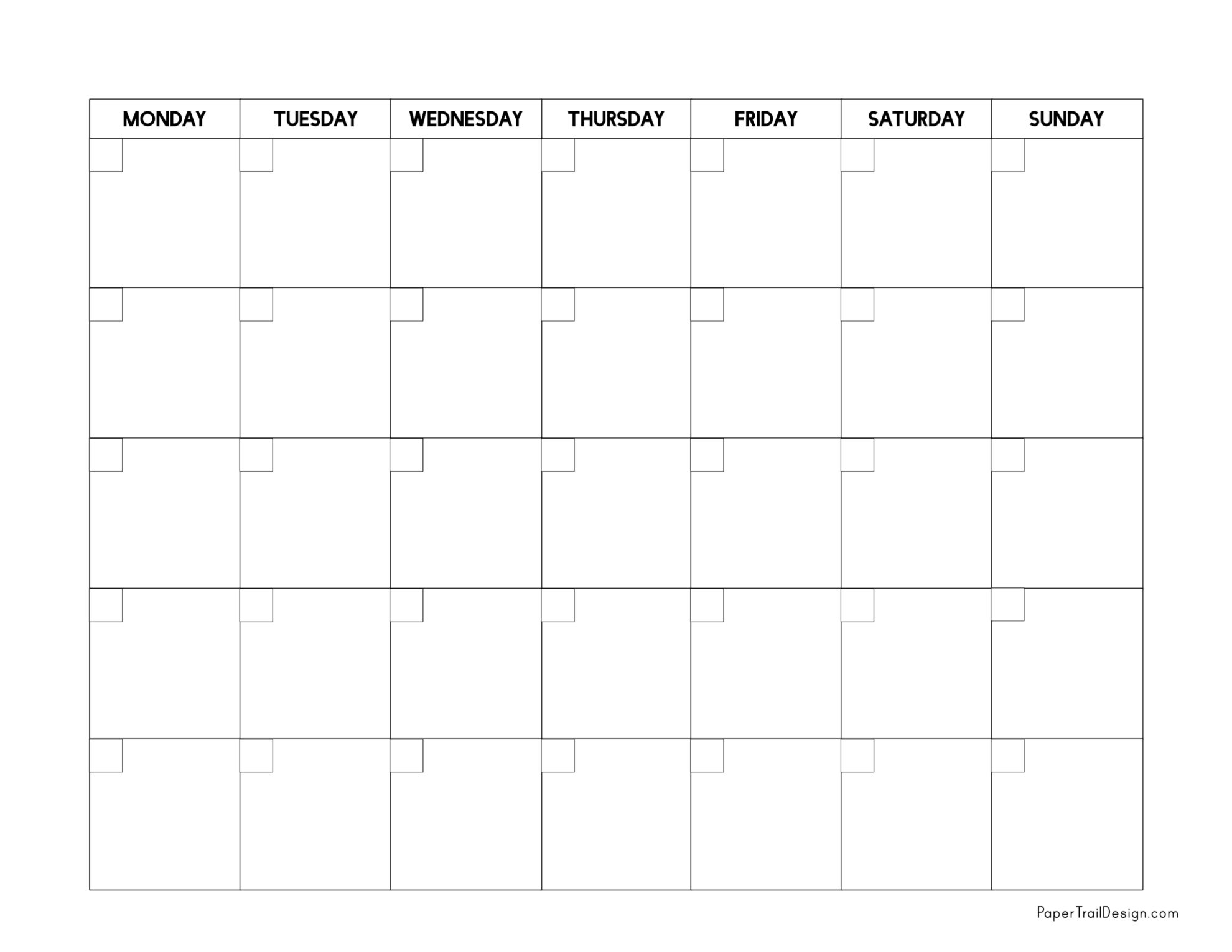 Blank Calendar Template Free Printable Blank Calendars By 52 OFF