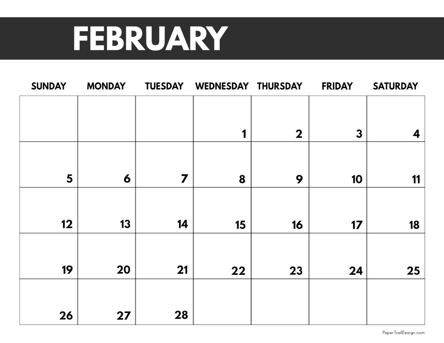2023 Free Monthly Calendar Templates - Paper Trail Design