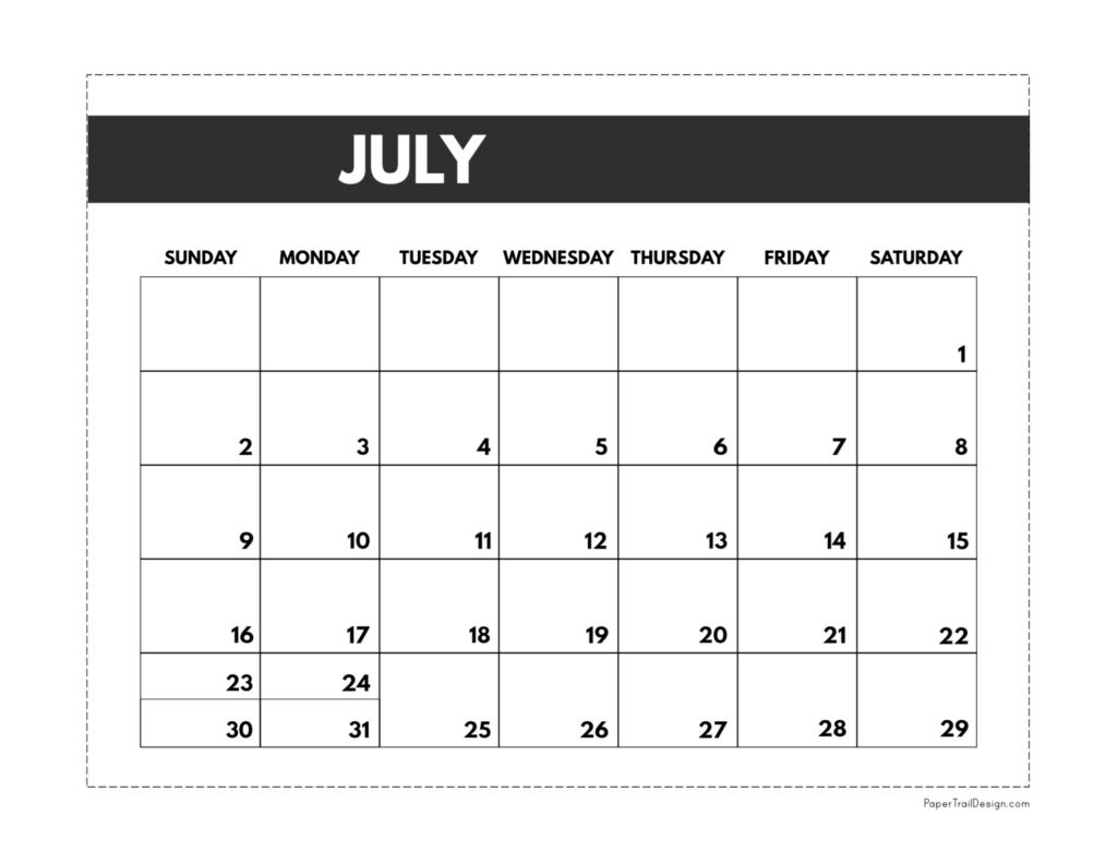 2023 Free Monthly Calendar Templates - Paper Trail Design