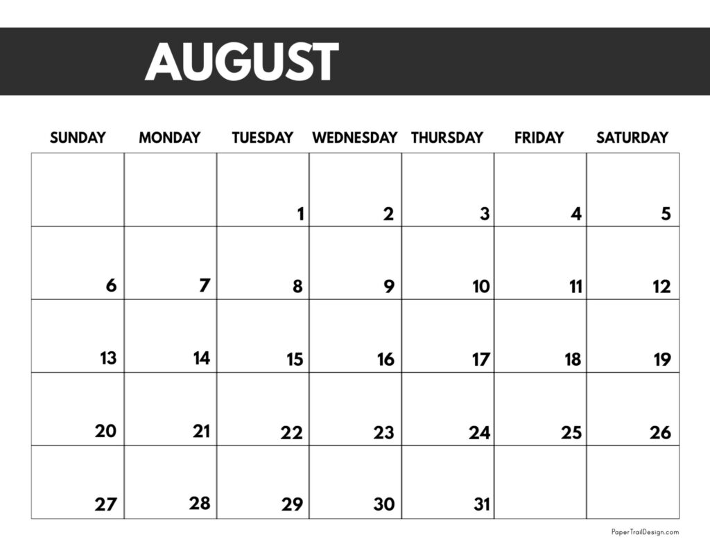 2023 Free Monthly Calendar Templates - Paper Trail Design