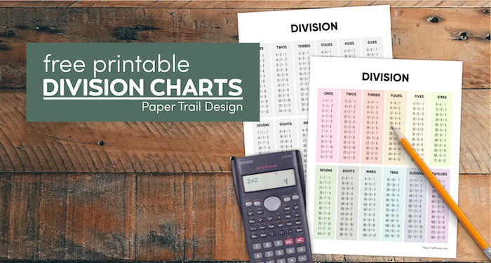 Division charts to print with text overlay- free printable division charts