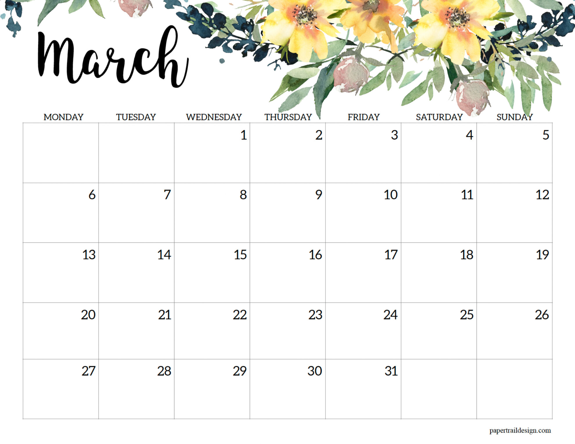 March 2023 Calendar Starting Monday Get Calender 2023 Update