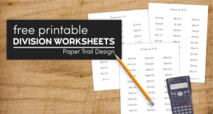 Division Worksheets for Division Facts 1-12 - Paper Trail Design