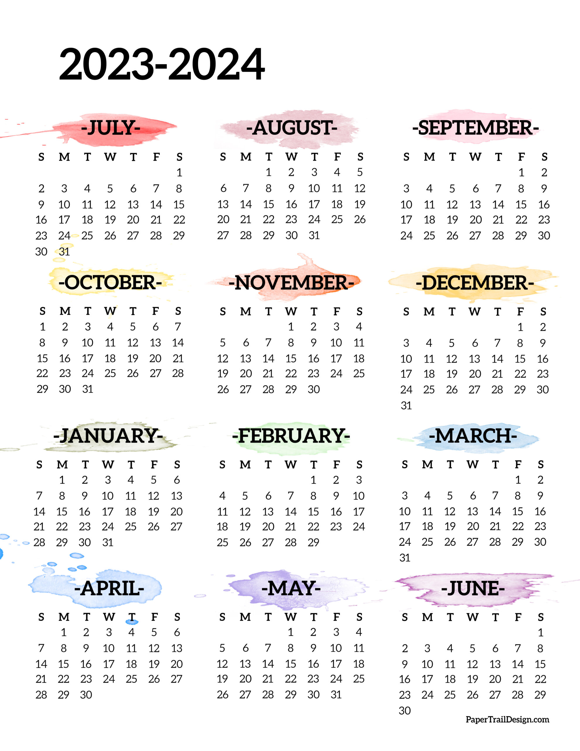 2023 2024 Calendar Free Printables World Of Printable