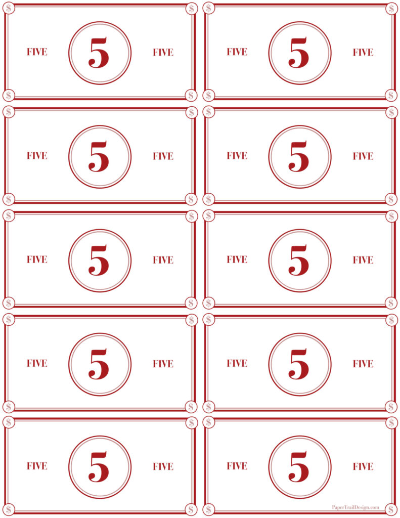 Play Money Printable - Paper Trail Design