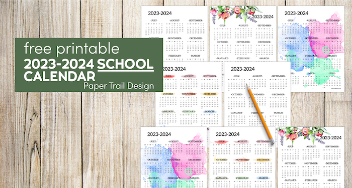 school year calendar one page year at a glance printable with text overlay- free printable 2023-2324 school calendar
