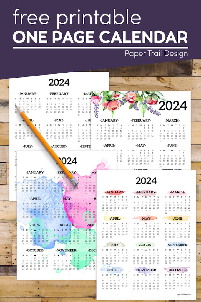 Calendar 2024 Printable One Page Paper Trail Design Calendar 2024 Printable One Page Paper Trail Design
