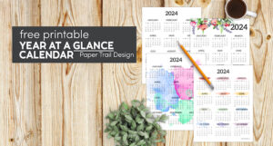 Calendar 2024 Printable One Page - Paper Trail Design