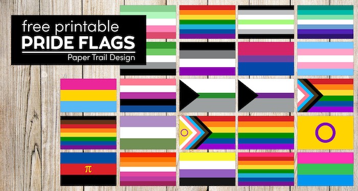 Collection of pride flags that you can print free with text overlay - free printable pride flags