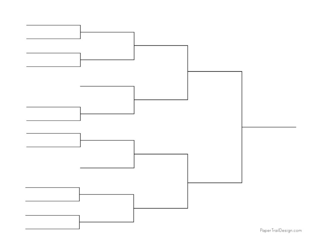 Tournament Bracket Templates - Single Elimination - Paper Trail Design
