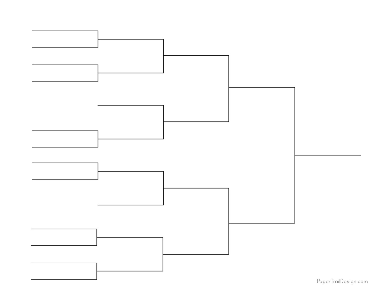 Tournament Bracket Templates Single Elimination Paper Trail Design