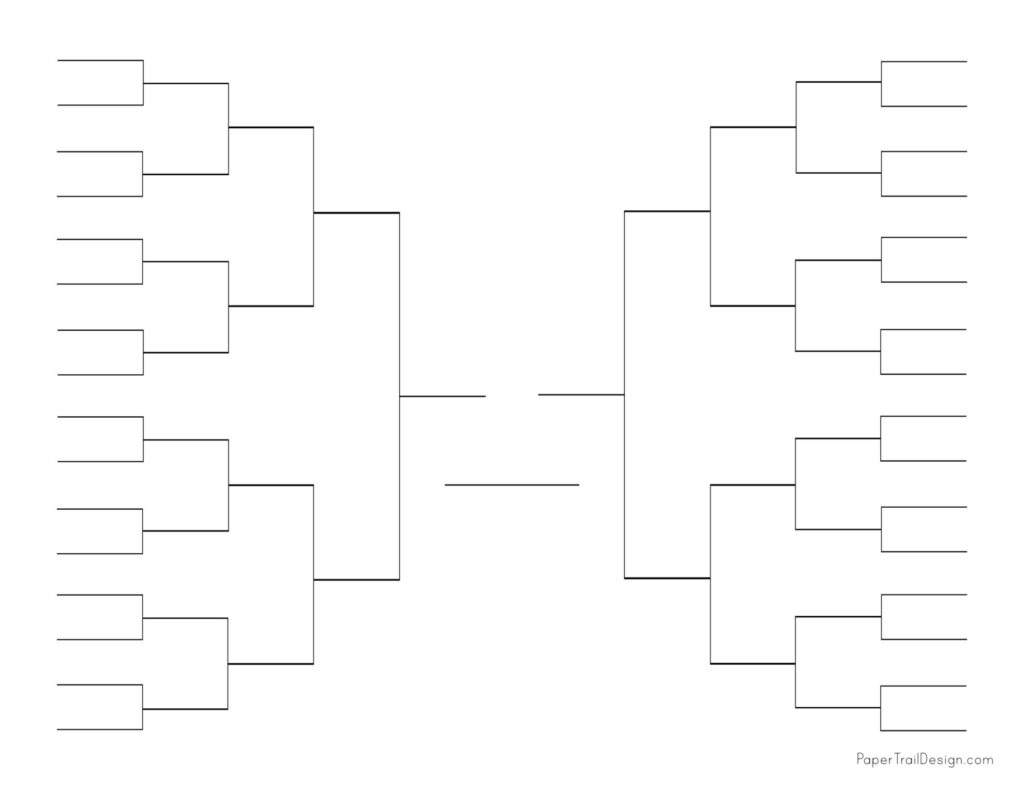 Tournament Bracket Templates - Single Elimination - Paper Trail Design