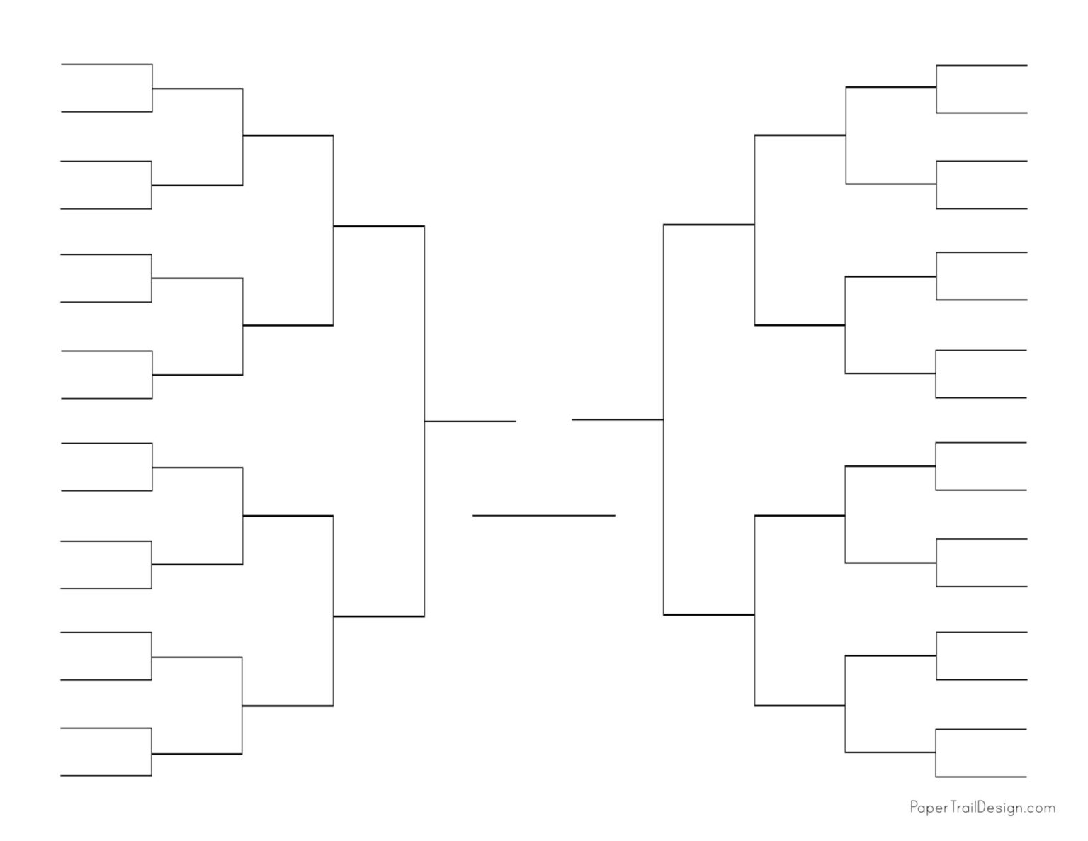Tournament Bracket Templates Single Elimination Paper Trail Design