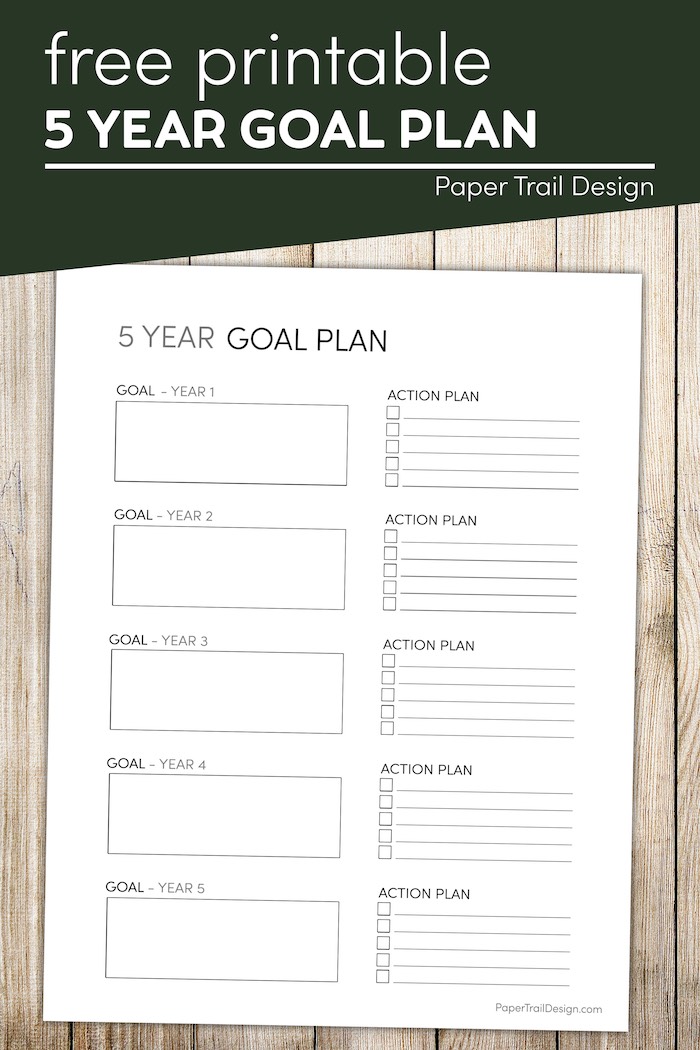  Free Printable 5 Year Plan Template Paper Trail Design
