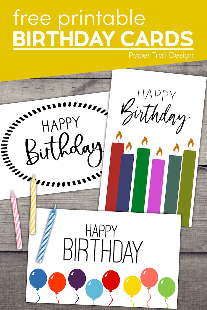 Happy Birthday Card Printables - Paper Trail Design