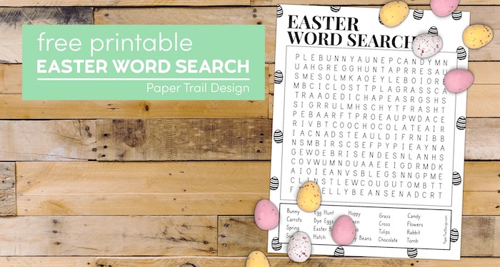 Easter word search with text overlay- free printable Easter word search