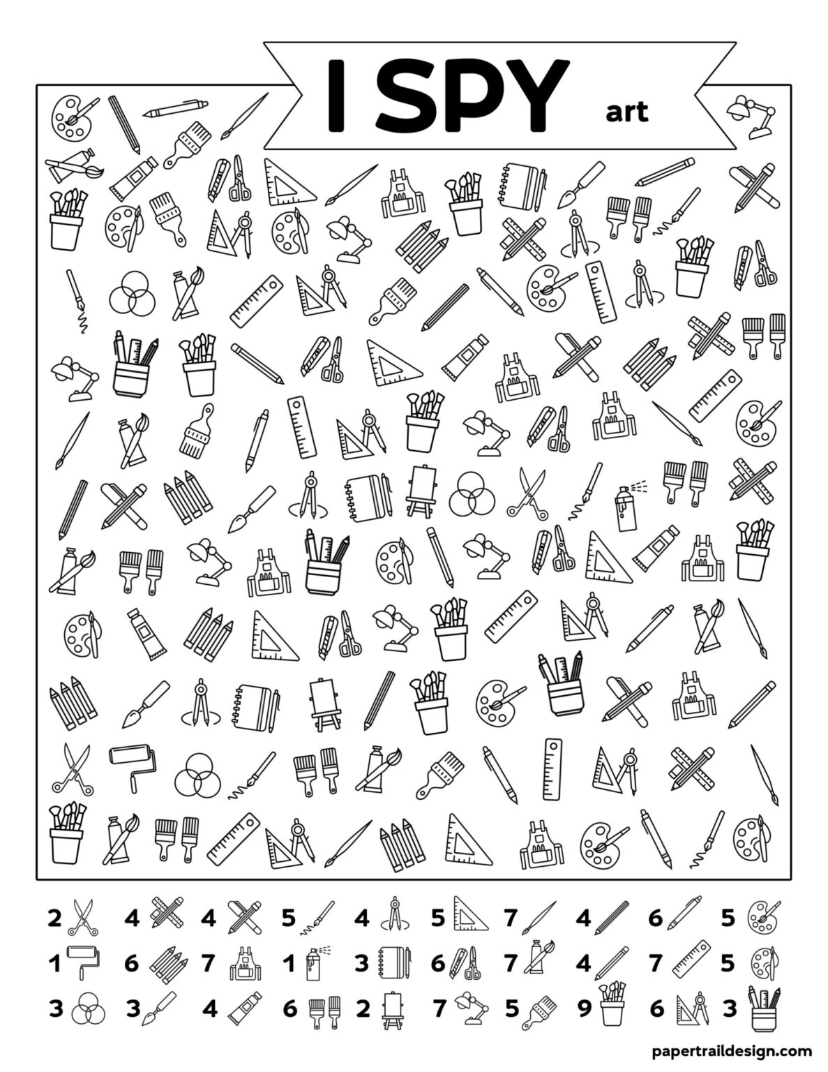 Free Printable I Spy Art Activity Paper Trail Design