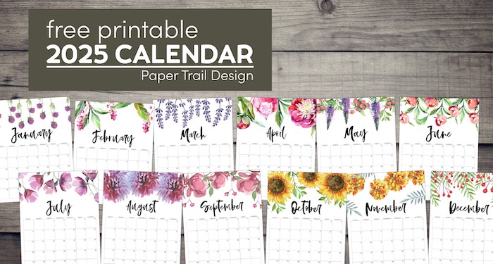 2025 free floral calendar pages to print with text overlay- free printable 2025 calendar