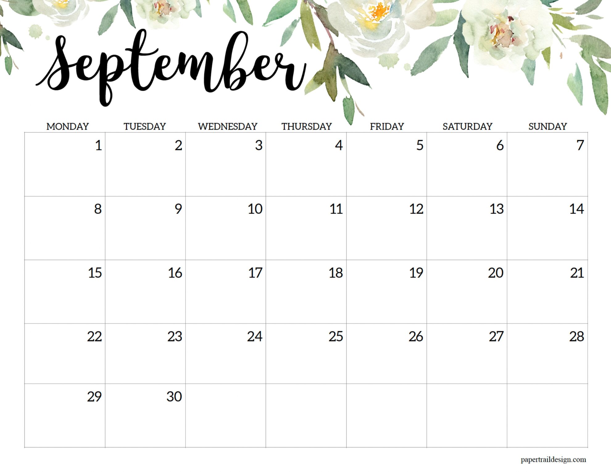 September Calendar 2025 Monday Start Date Faina Jasmina