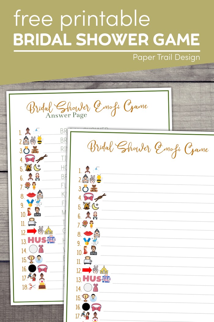 Free Printable Bridal Shower Game Emoji Paper Trail Design Bridal Shower Long 2