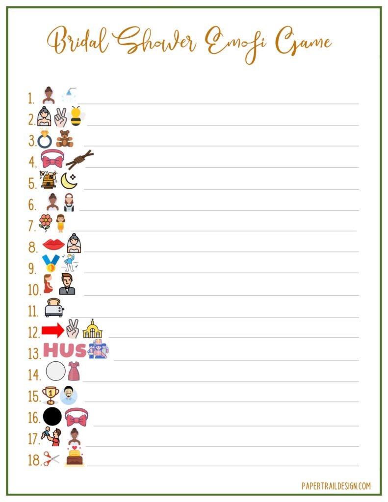 Free Printable Bridal Shower Game Emoji Paper Trail Design free-printable-bridal-shower-game-emoji-paper-trail-design