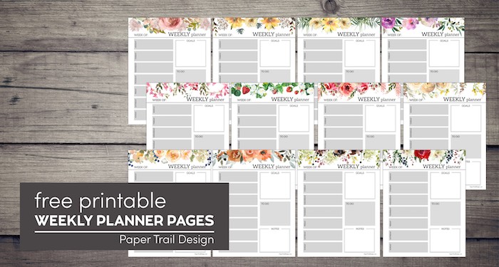Weekly planner printable templates with text overlay- free printable weekly planner pages