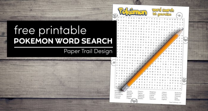 Pokémon word search printable page with text overlay- free printable Pokémon word search