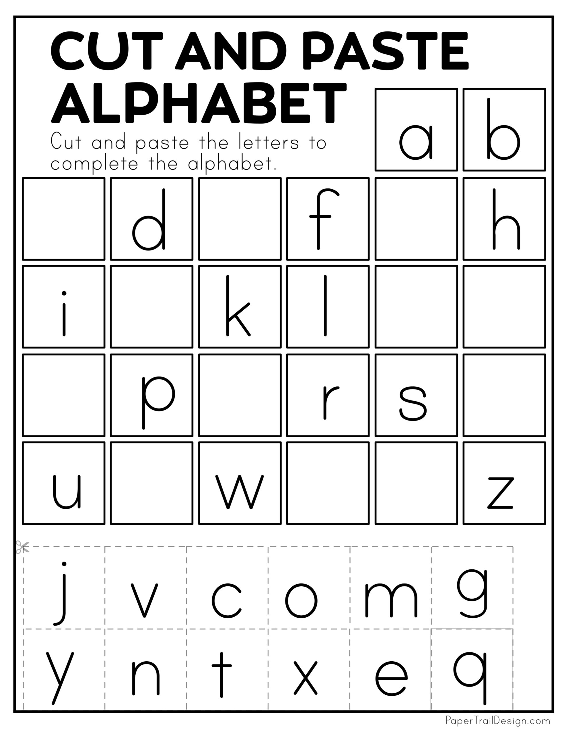 Cut and Paste Worksheets Paper Trail Design