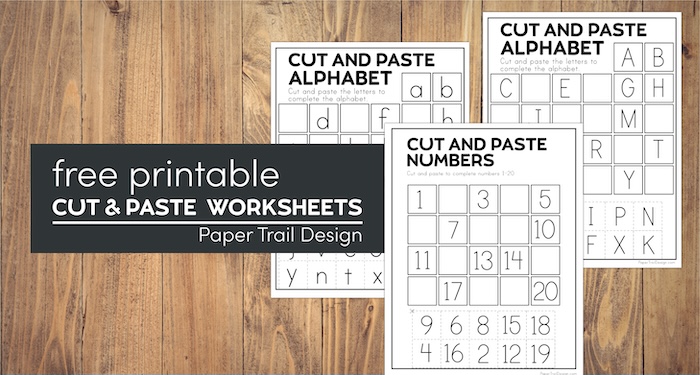 Kindergarten cut and paste worksheets with text overlay- free printable cut and paste worksheets