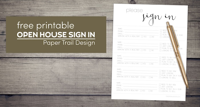 Realtor open house sign in sheet with text overlay- free printable open house sign in sheet