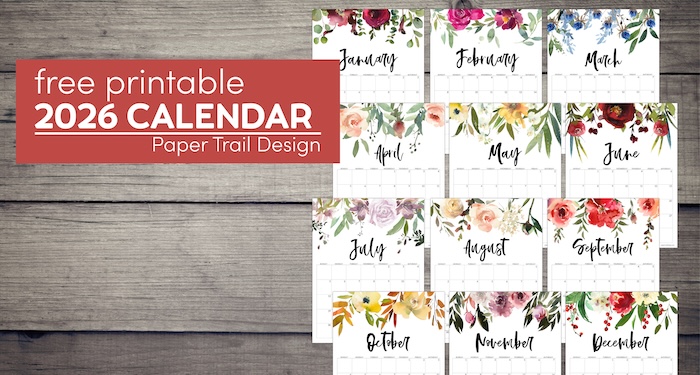 Free printable floral calendar for 2026 with text overlay- free printable 2026 calendar