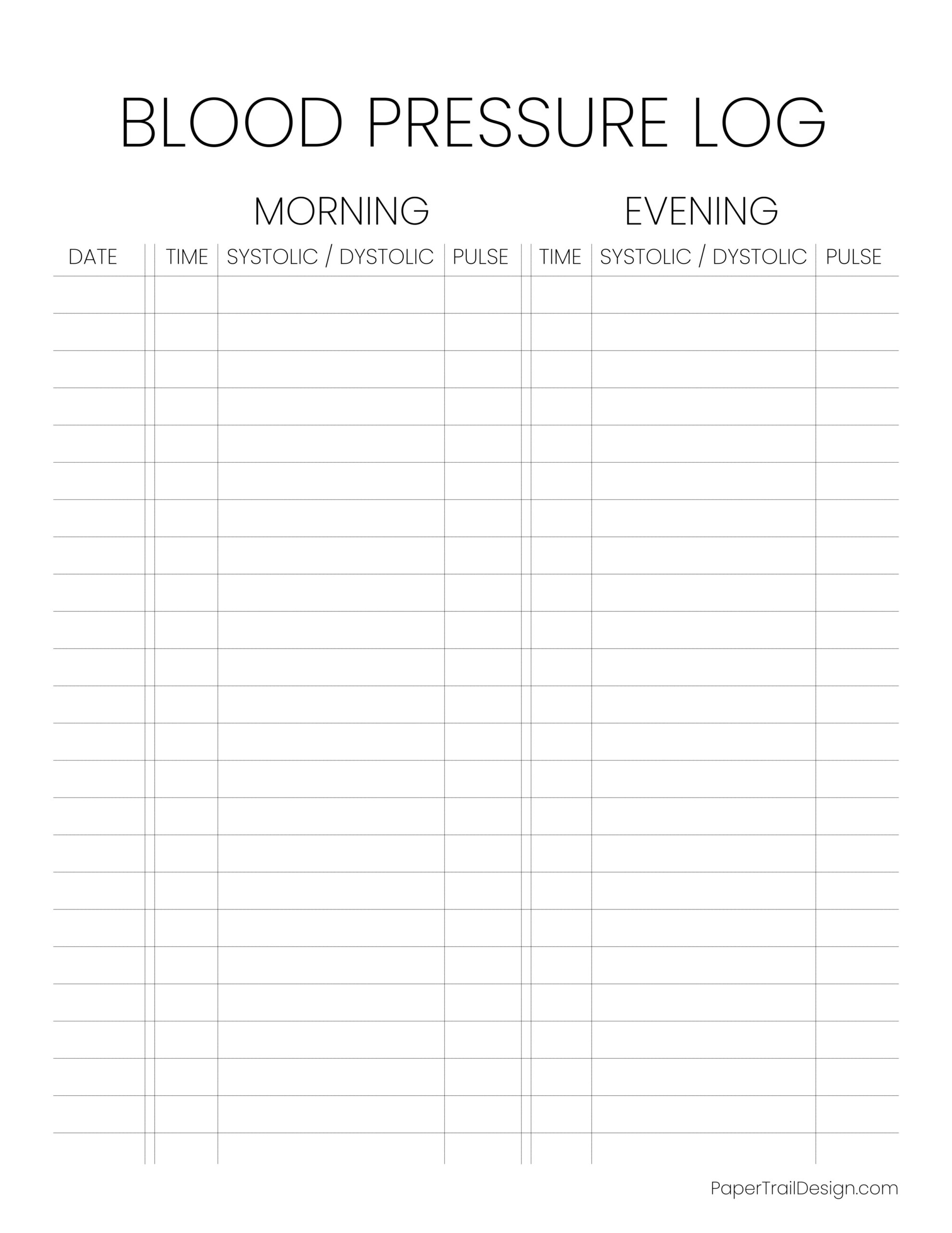 Blood Pressure Tracker Chart Printable Rossy Printable